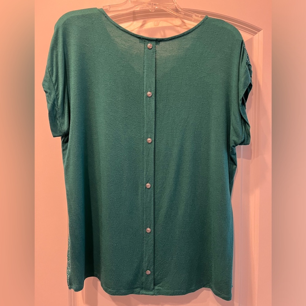 Papermoon - Reece Mixed Material Button Back Top - Picture 2 of 3